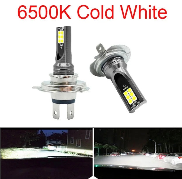 2Pcs Super Bright H4 H7 Led Bulb Car Headlight Motorcycle H1 H3 H8 H9 H11 Auto Fog Lamps 9005 9006 HB3 HB4 Light 12v 24V 80W