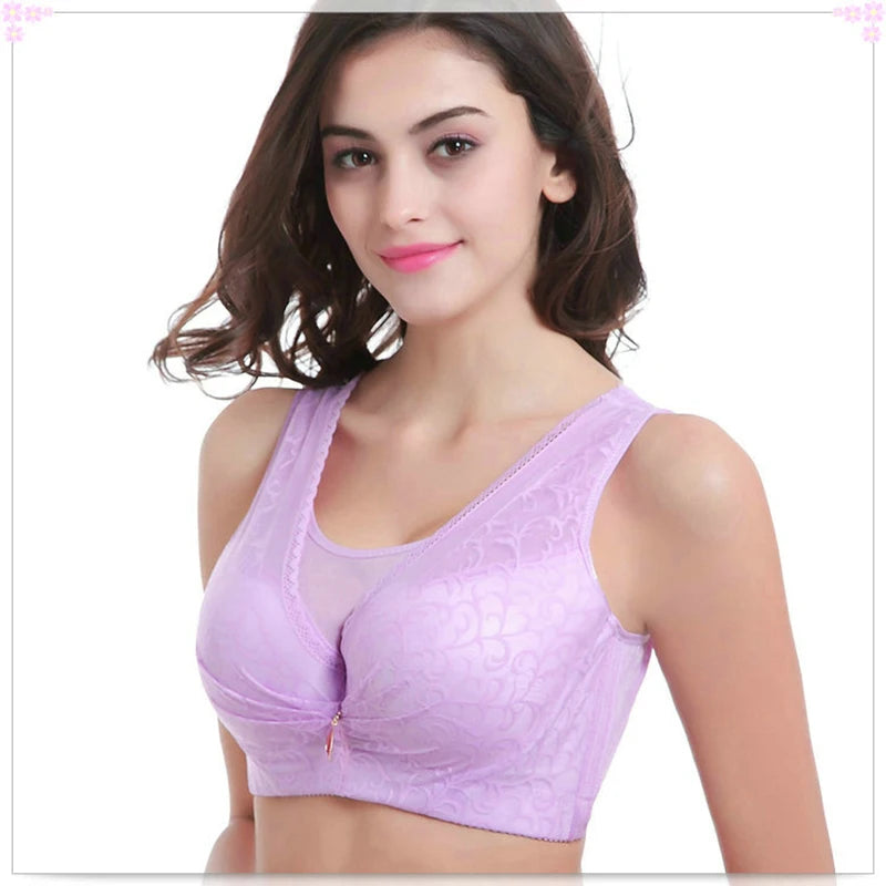 Sexy Bras for Women Push Up Bra Underwire Full Cup Lace Underwear Plus Size Brassiere vest Solid C DE Cup Cotton Lingerie C3314