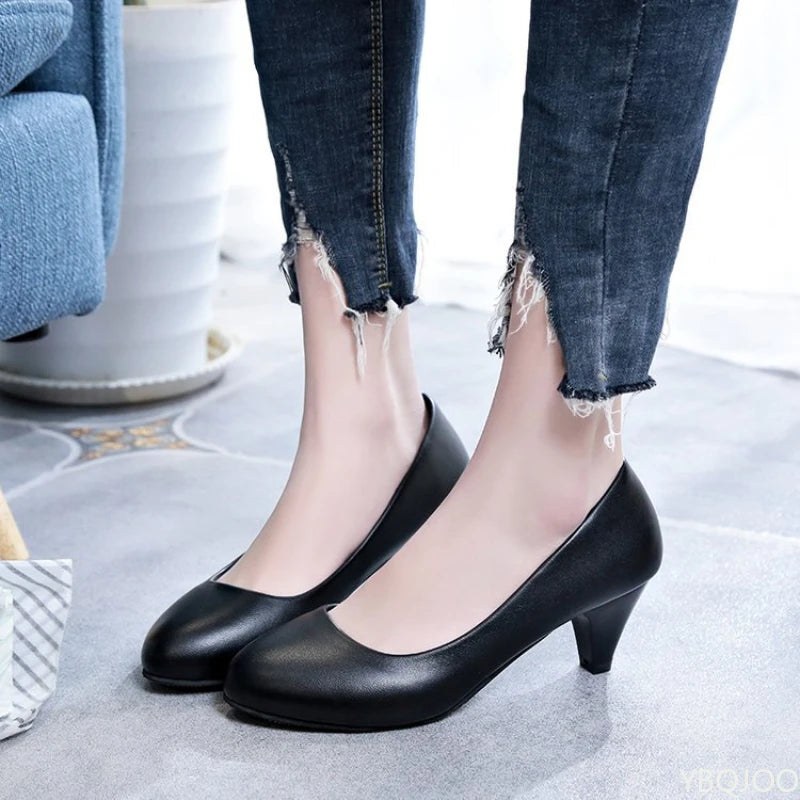 Women's new Trendy Shoes Simple Thick Heel Mary Jane Shoes Fashion elegant pumps Versatile work Female shoe Zapatos Mujer
