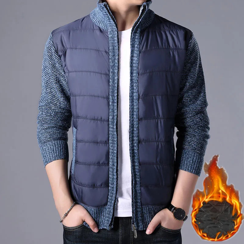 Winter Mens Fleece Jacket | Stand Collar Outerwear Winter Jackets Men