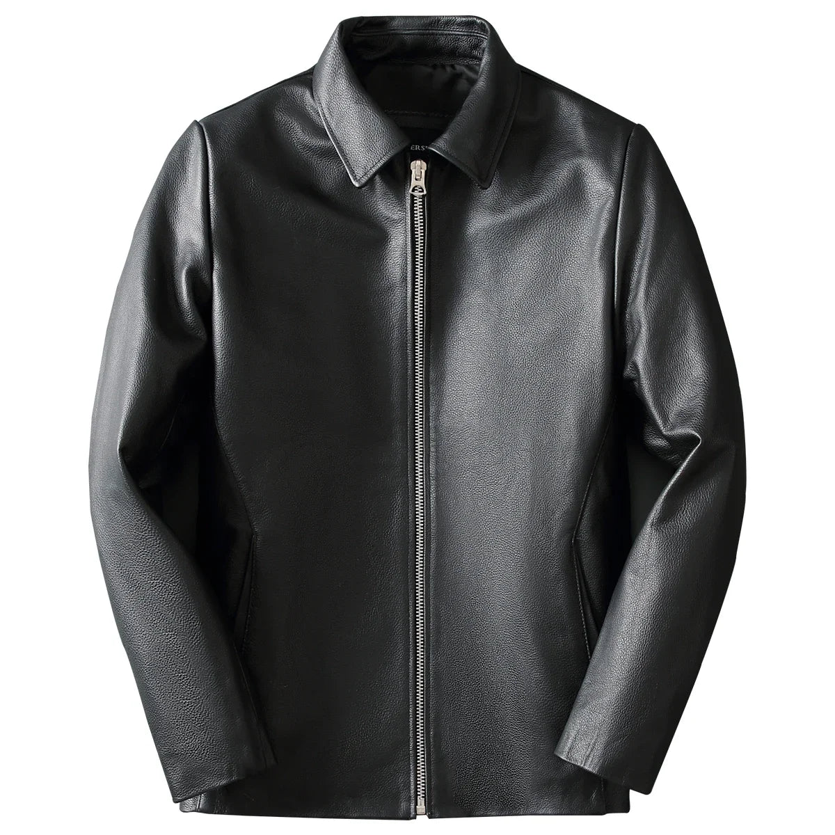 Men Leather Jacket Spring Autumn Soft Top Layer Cowhide Leather Loose Jacket Black Brown Lapel Natural Calfskin Classic Jacket