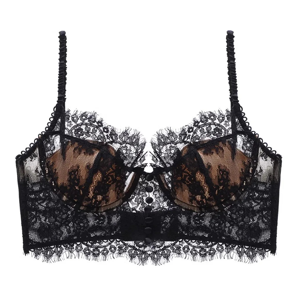 Sexy Lace French Lace Bra Breathable Comfortable Anti-sag Bra Ultra-thin Sexy Lace Bra Women