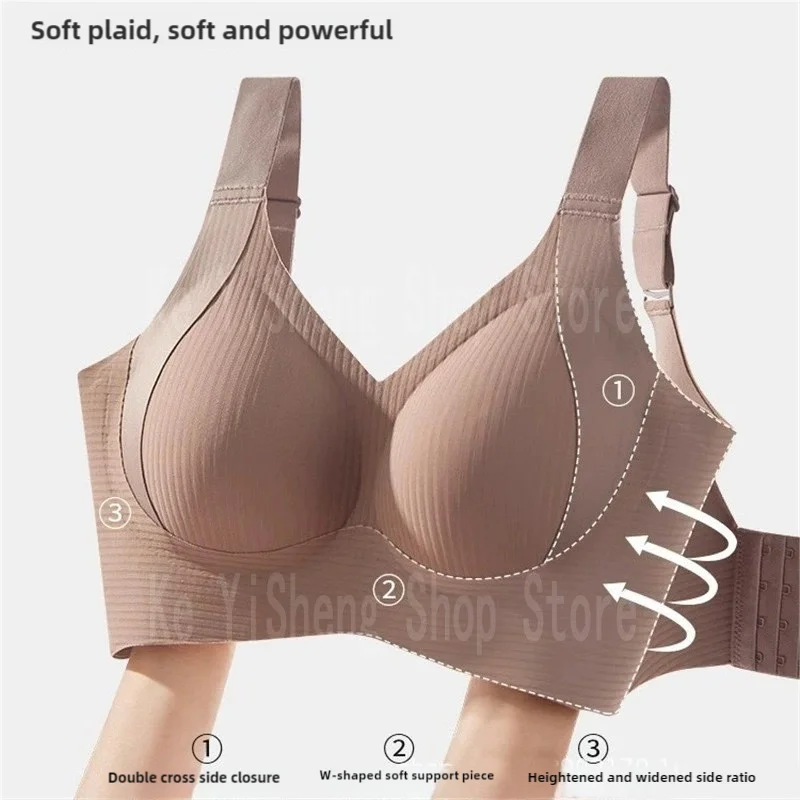 Lingerie women's bra anti-sagging large size adjustable seamless breast bra for women comfortable sexy