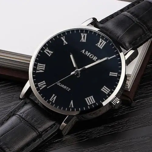Men Watches Business Wrist Watch Luxury Leather Strap Analog Watches Quartz Wristwatches Clock Men Women Casual Simple Watch