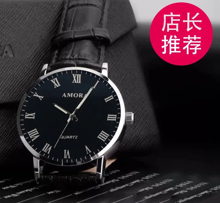 Men Watches Business Wrist Watch Luxury Leather Strap Analog Watches Quartz Wristwatches Clock Men Women Casual Simple Watch
