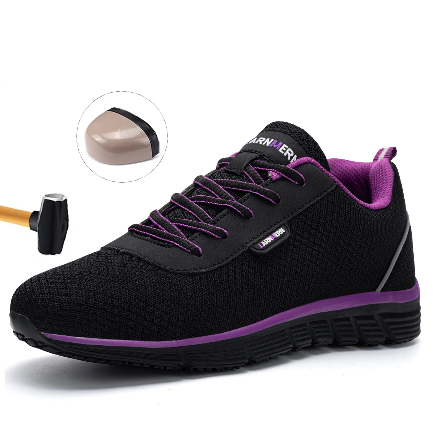 Women's Safety Work Shoes Steel Toe Shoe Lightweight Breathable Anti-smashing SRC Non-slip Sneaker Shoes